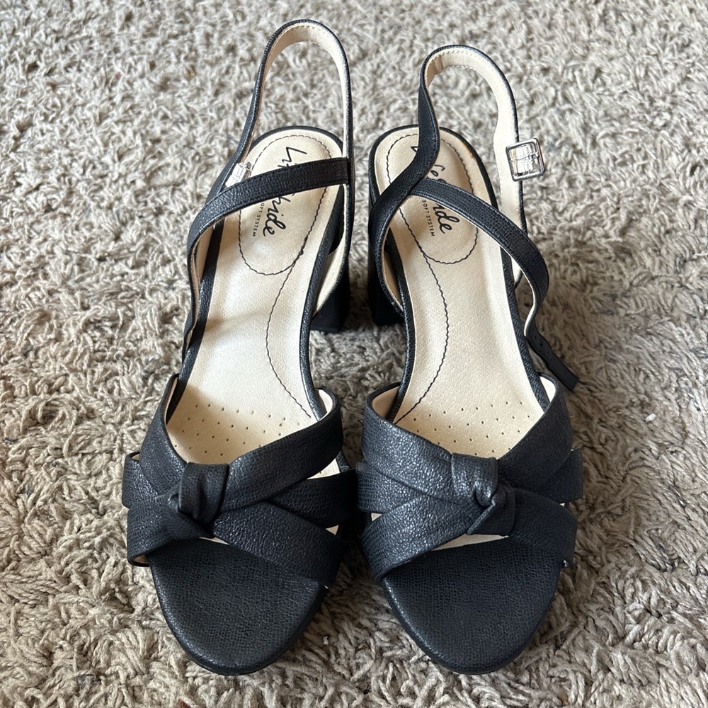 Life Stride Black Knotted Slingback Sandals